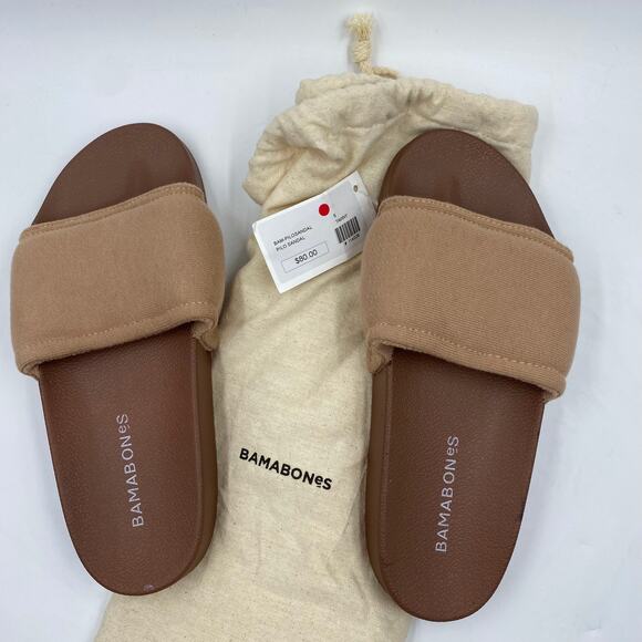 Bamabones Pilo Slide Sandals in Tan Tawny Brown Size 4 / 5 NEW NWT - Picture 8 of 9